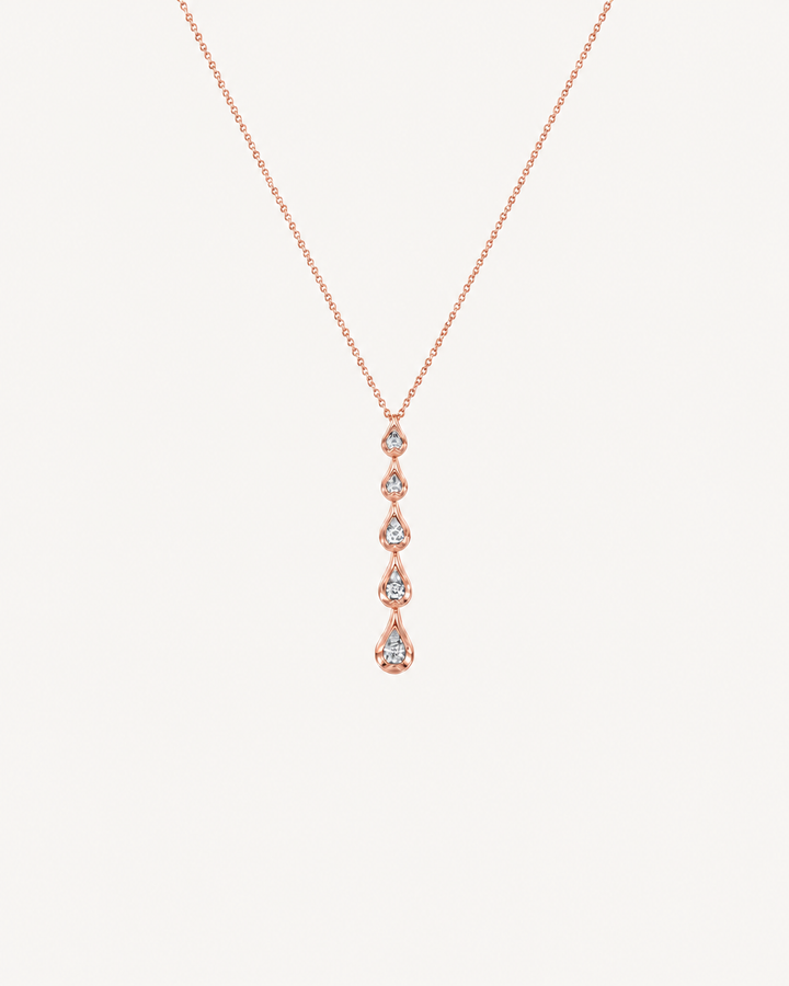 Five-Pear Necklace - Rose Gold
