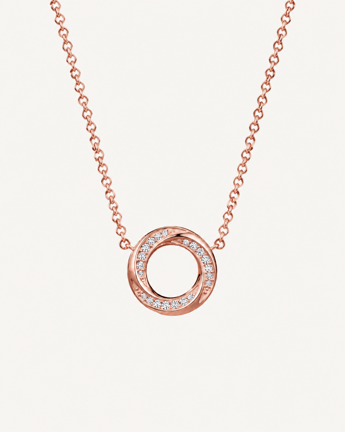 Interlocking Circle Necklace - Rose Gold