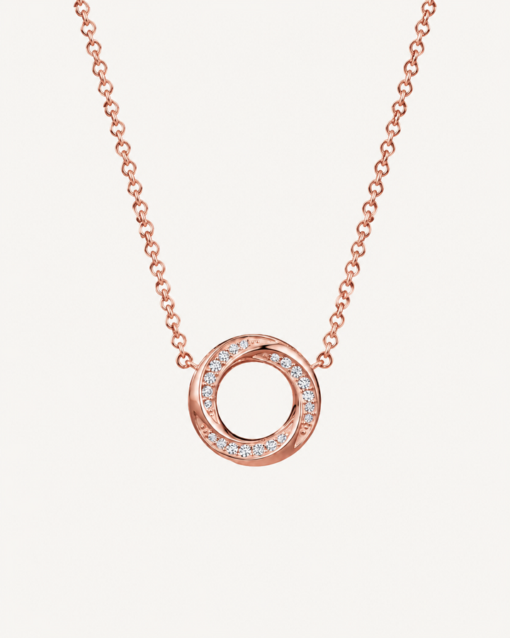 Interlocking Circle Necklace - Rose Gold