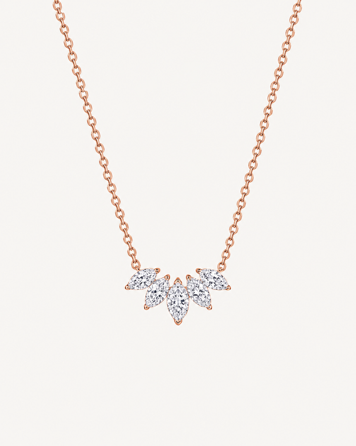 Marquise Fan Necklace - Rose Gold