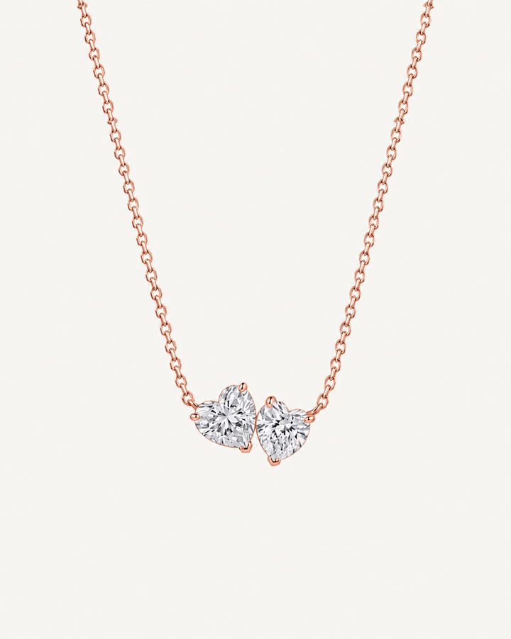 Paired Pear Necklace - Rose Gold