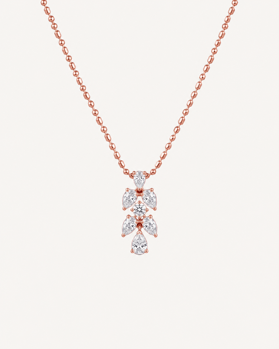 Bow Leaf Necklace - Rose Gold