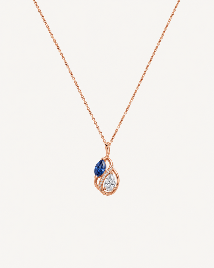 Twisted Pear Necklace - Rose Gold