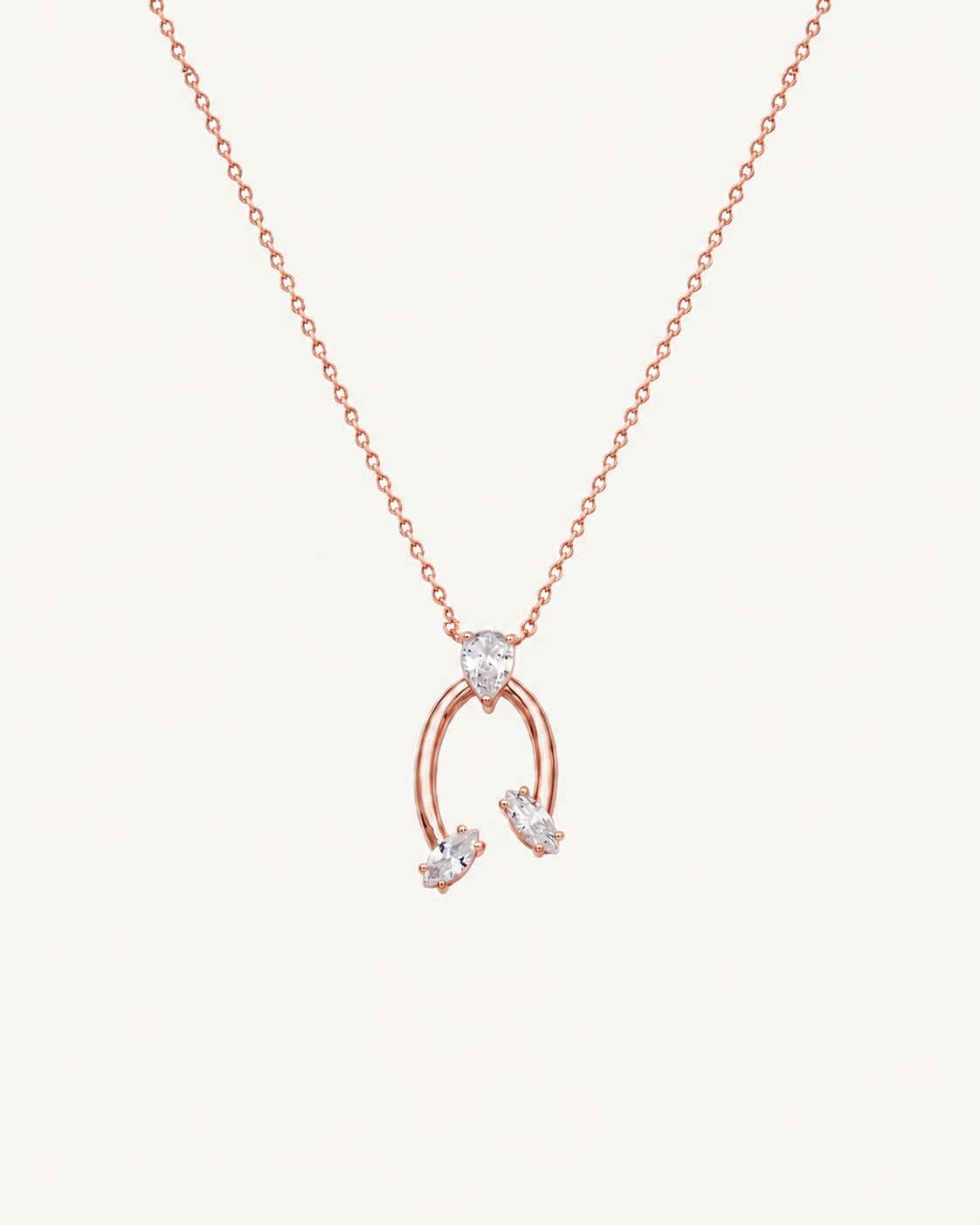 Open Oval Necklace - Rose Gold