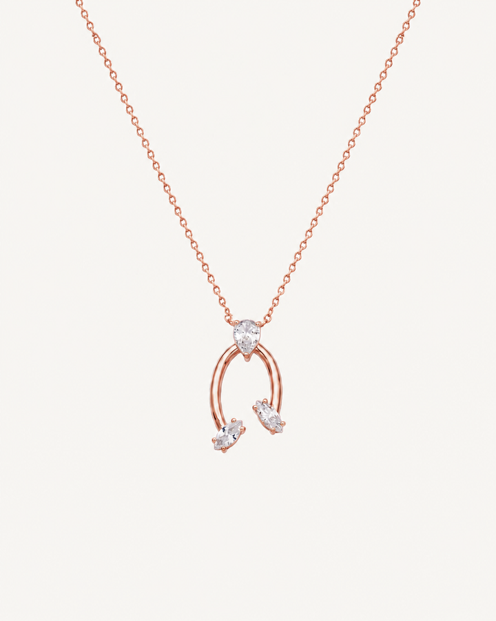 Open Oval Necklace - Rose Gold