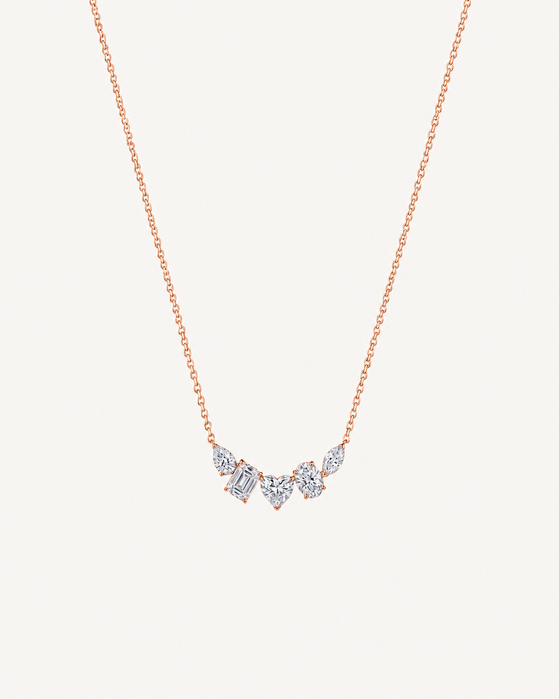 Mixed-Cut Garland Necklace - Rose Gold