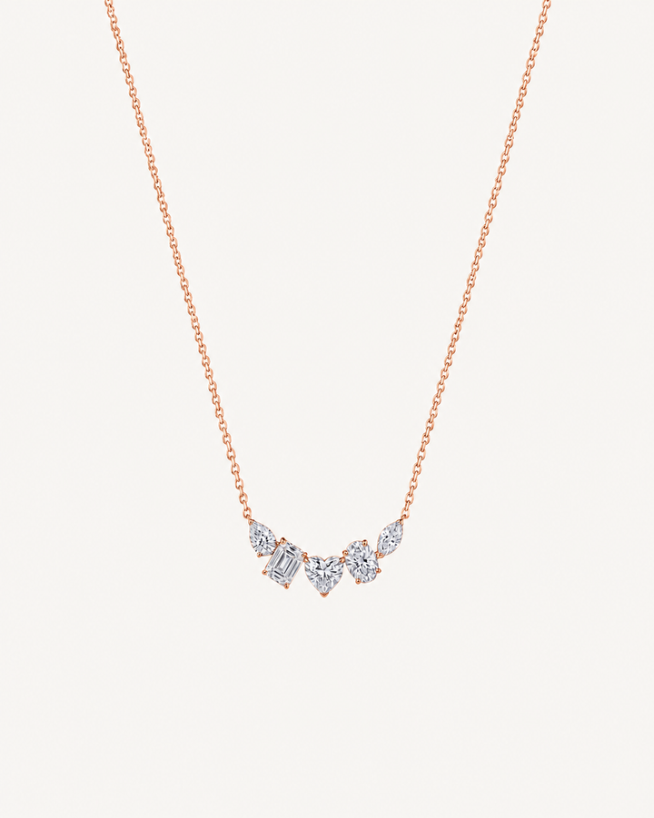 Mixed-Cut Garland Necklace - Rose Gold