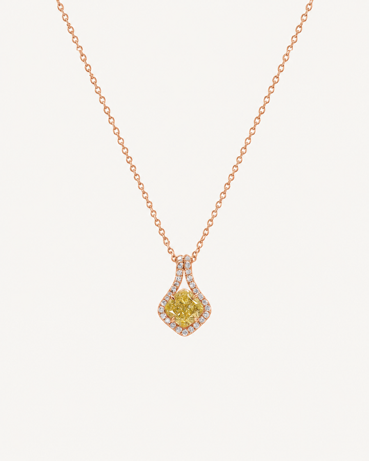 Framed Cushion Necklace - Rose Gold