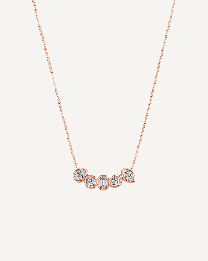 Mixed-Cut Collar Necklace - Rose Gold