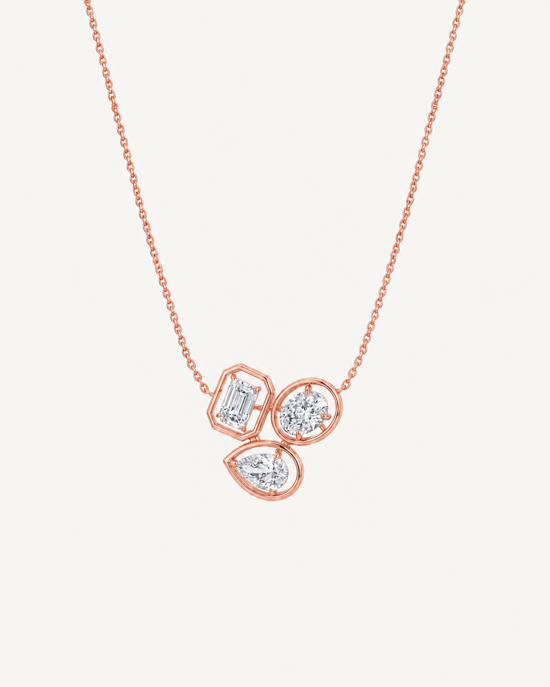Triple Orbit Necklace - Rose Gold