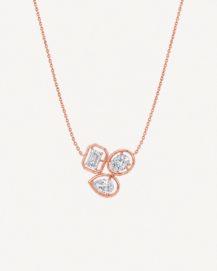 Triple Orbit Necklace - Rose Gold