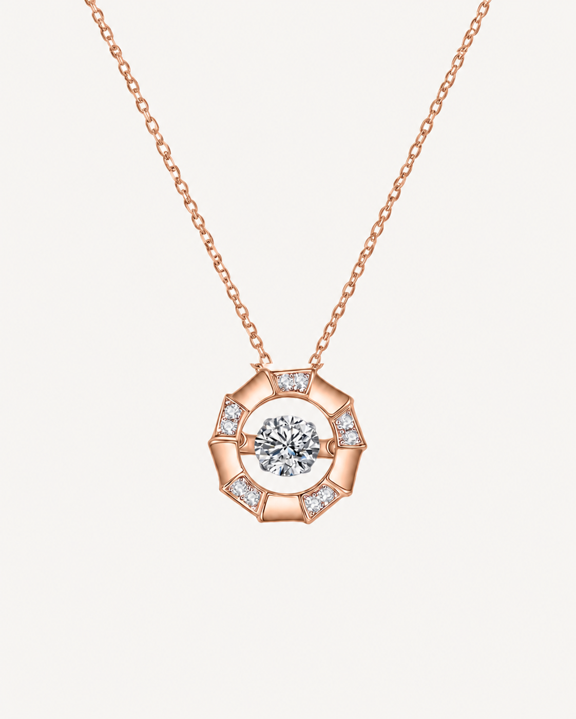 Open Halo Necklace - Rose Gold