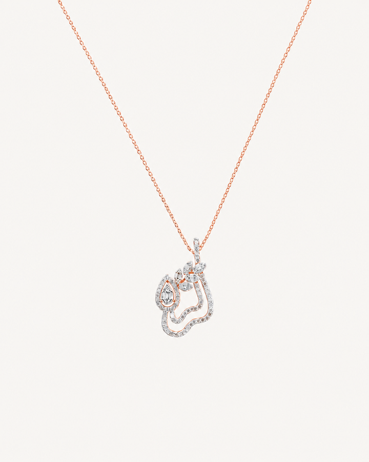 Layered Leaf Necklace - Rose Gold