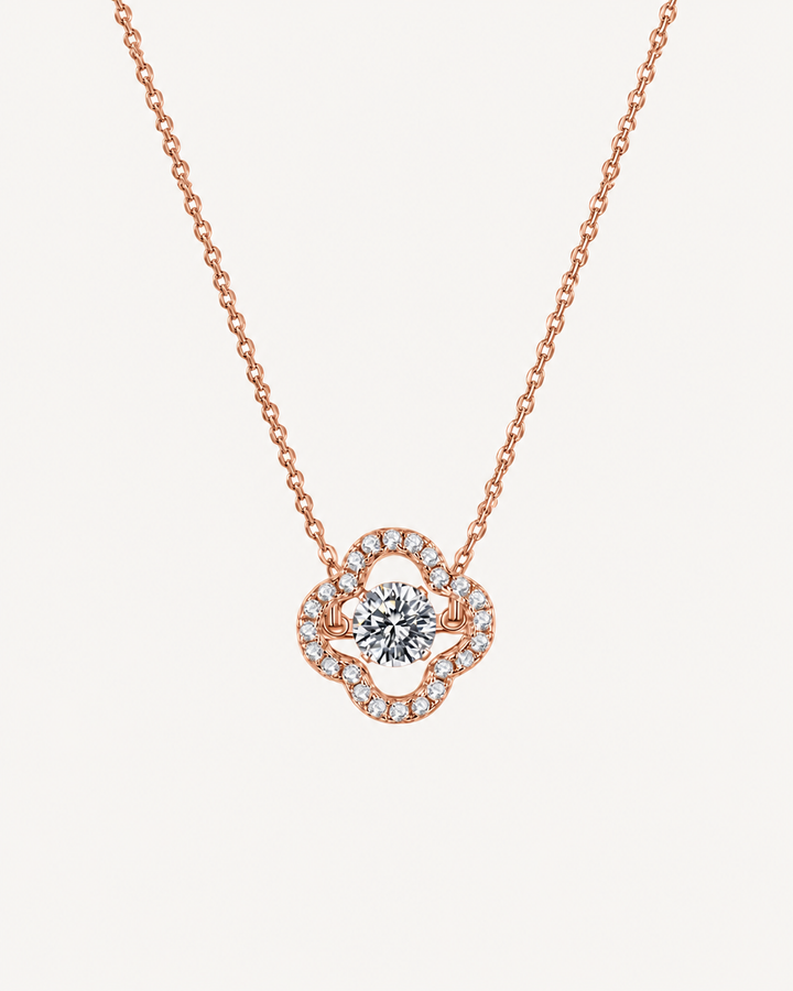 Rounded Clover Necklace - Rose Gold