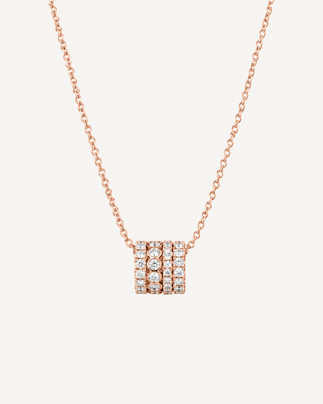 Triple Row Necklace - Rose Gold