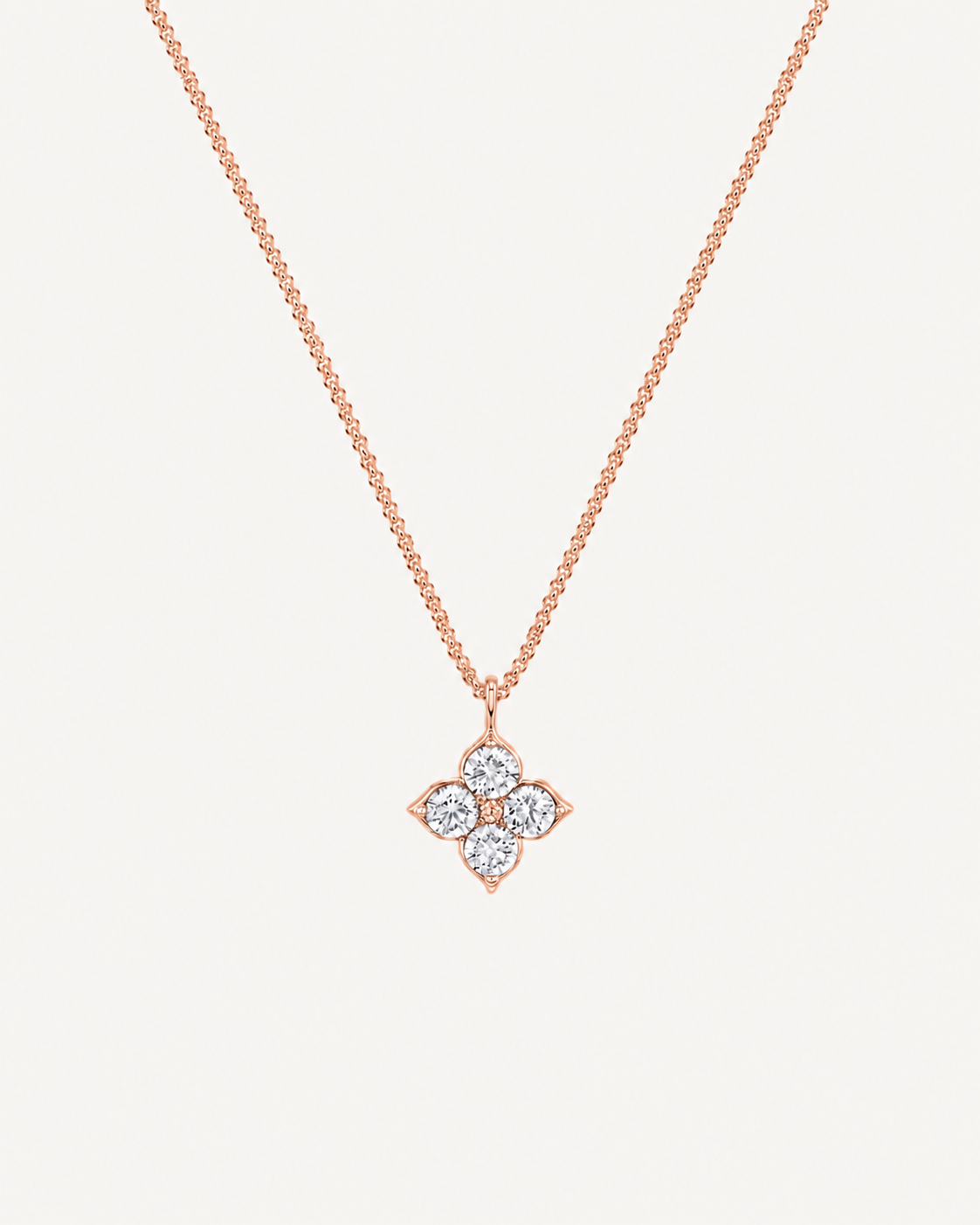 Quatrefoil Cluster Necklace - Rose Gold