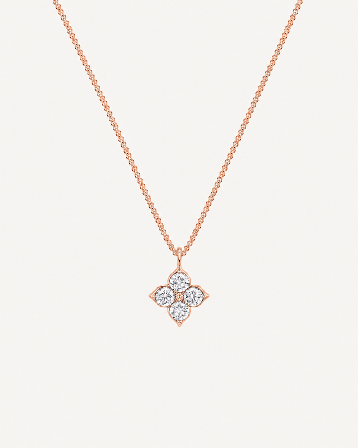 Quatrefoil Cluster Necklace - Rose Gold