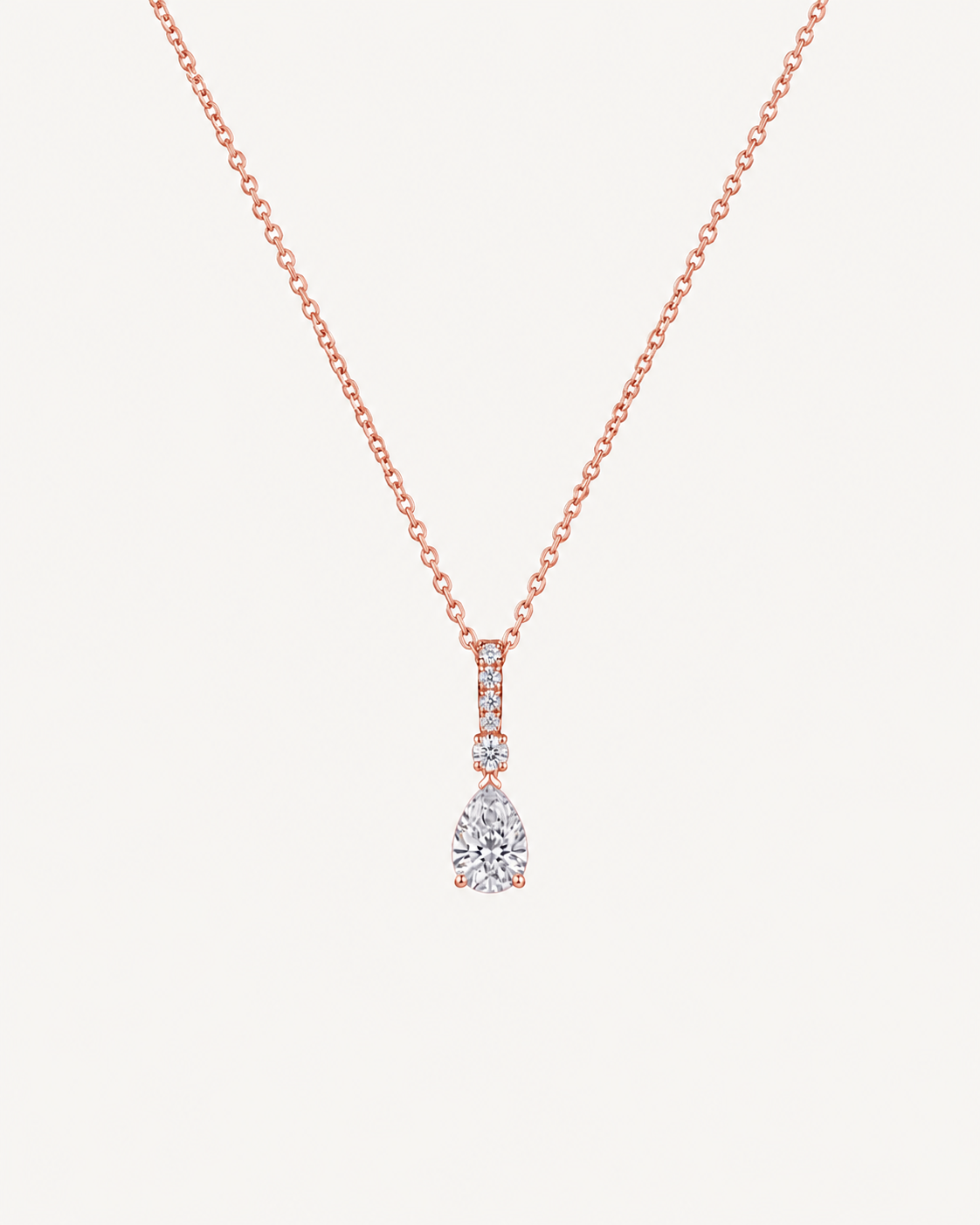 Pear Drop Necklace - Rose Gold