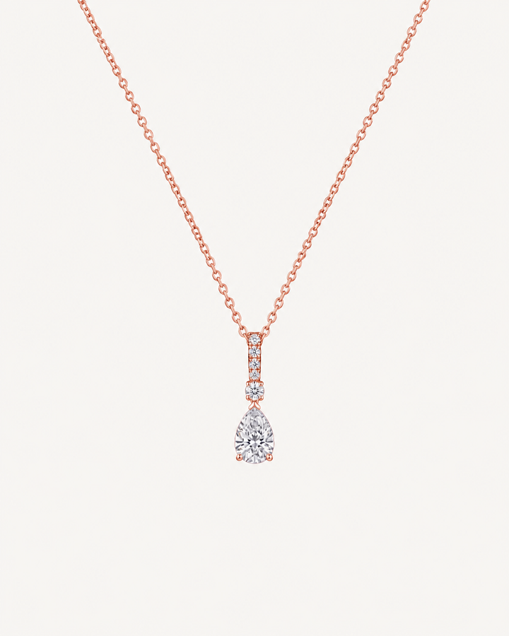 Pear Drop Necklace - Rose Gold