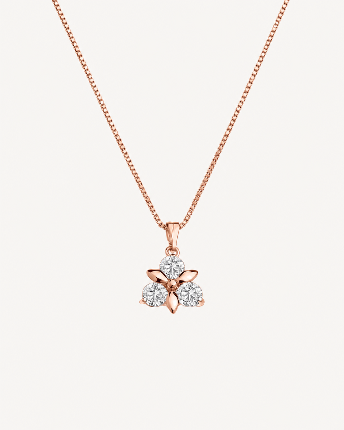 Round Blossom Necklace - Rose Gold