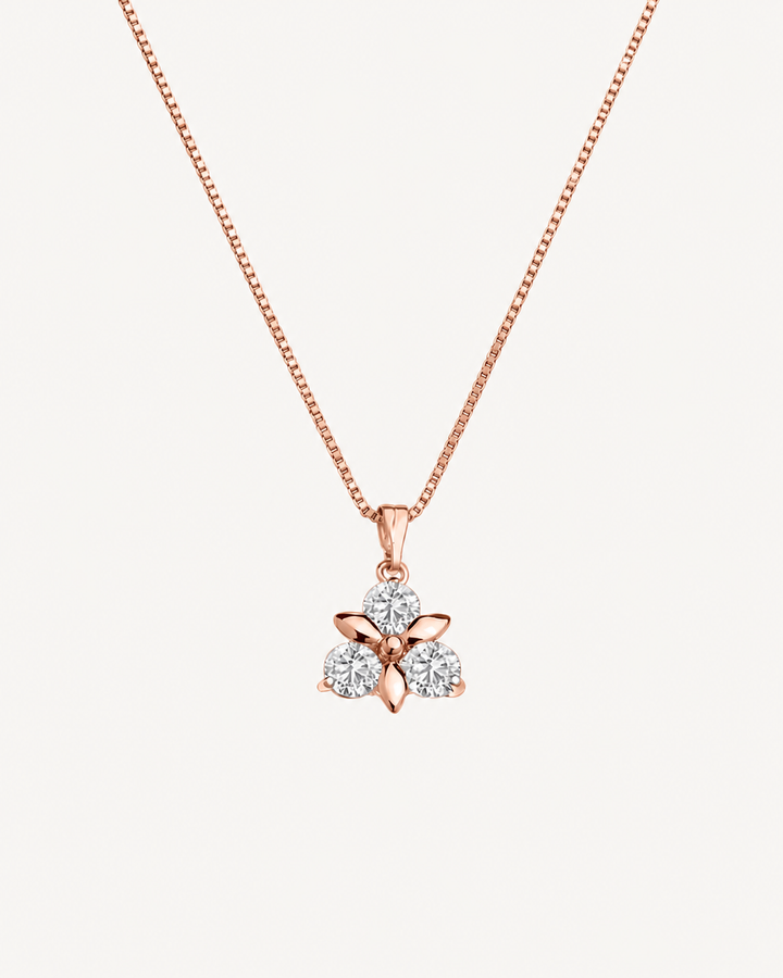 Round Blossom Necklace - Rose Gold
