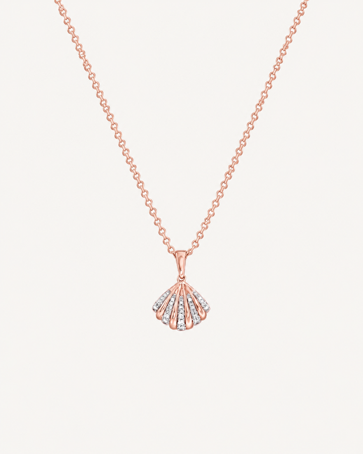 Ribbed Shell Necklace - Rose Gold