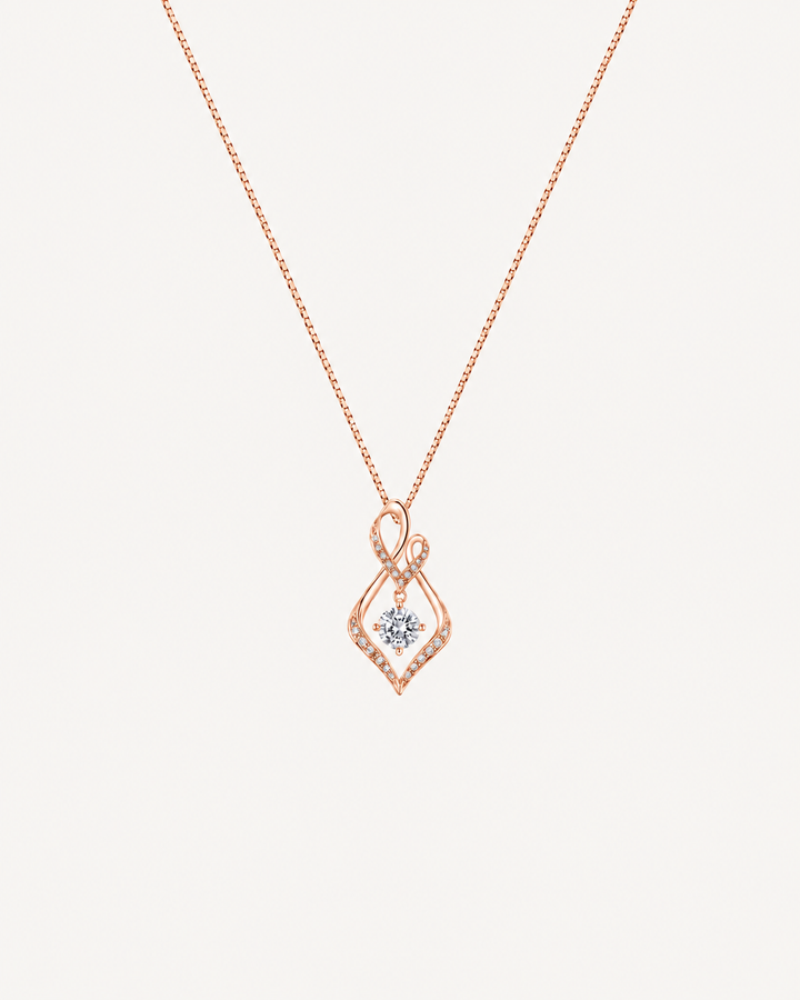 Open Swirl Necklace - Rose Gold