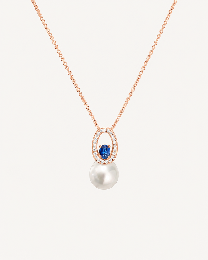 Oval Drop Necklace - Rose Gold