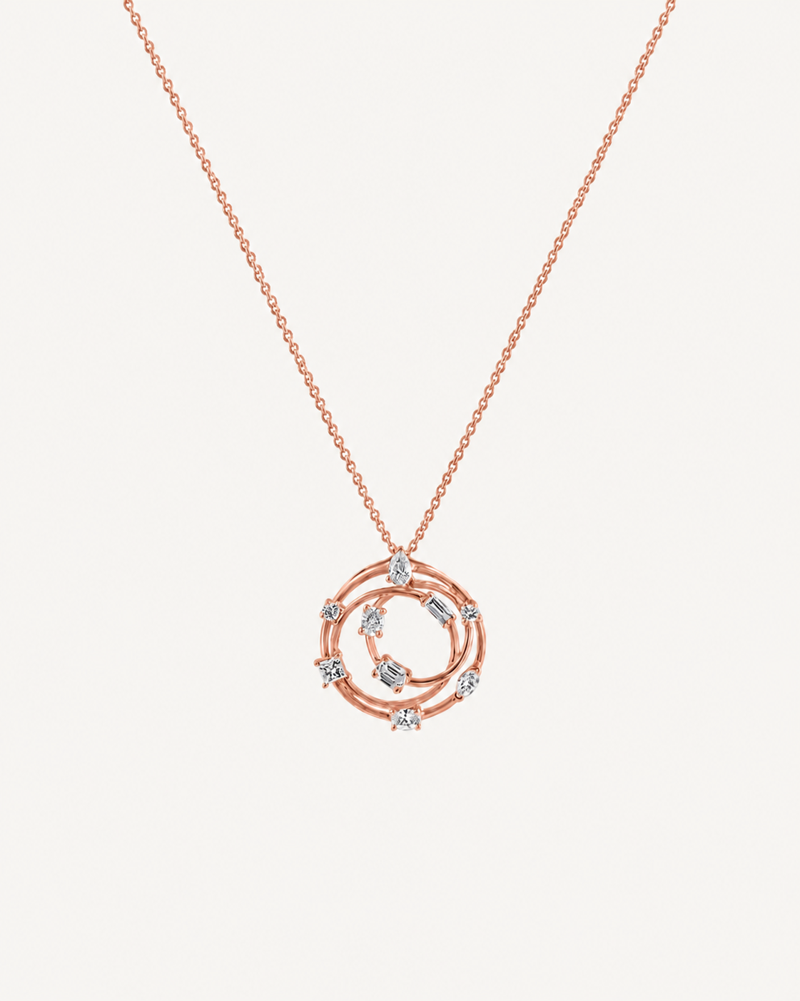 Orbit Cluster Necklace - Rose Gold