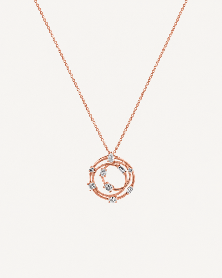 Orbit Cluster Necklace - Rose Gold