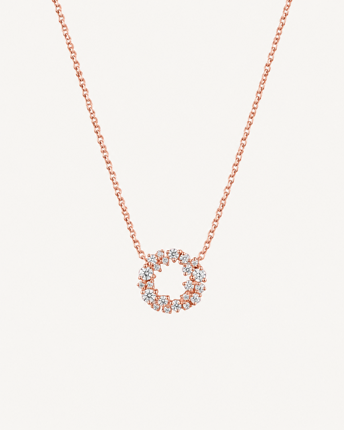 Round Wreath Necklace - Rose Gold