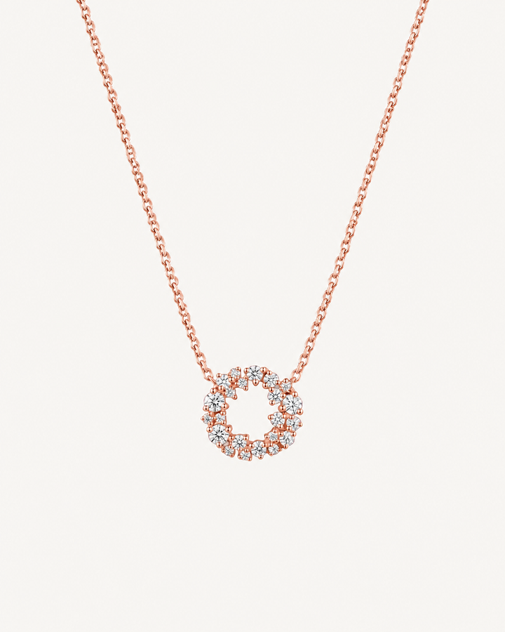 Round Wreath Necklace - Rose Gold