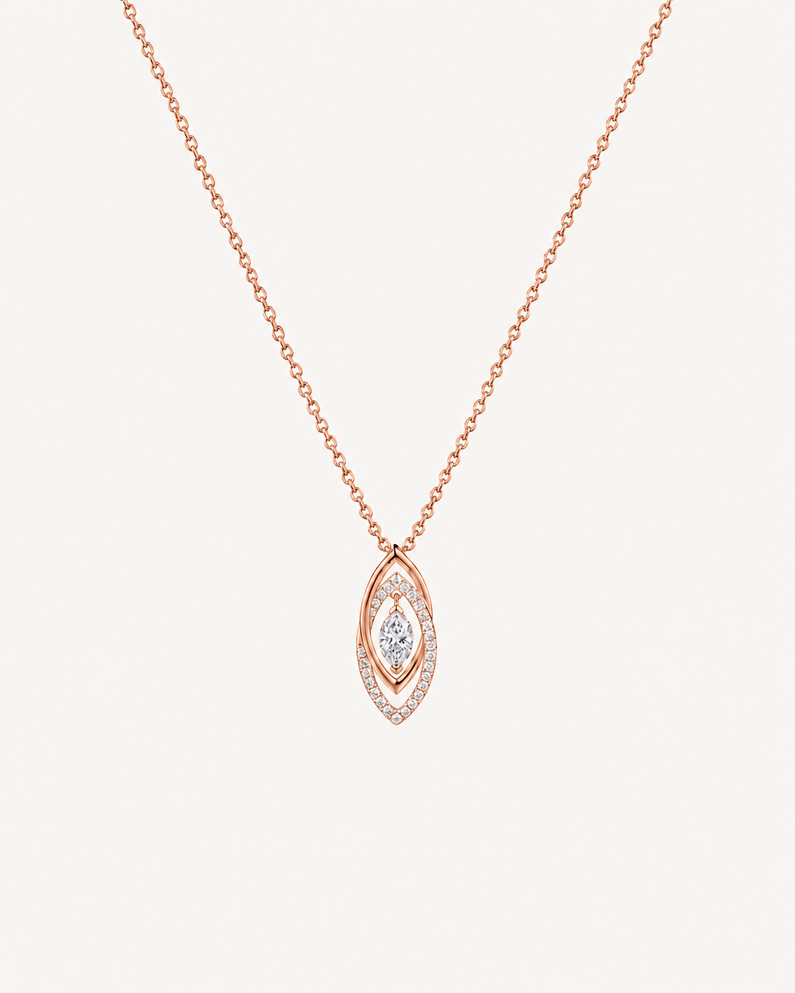 Layered Marquise Necklace - Rose Gold