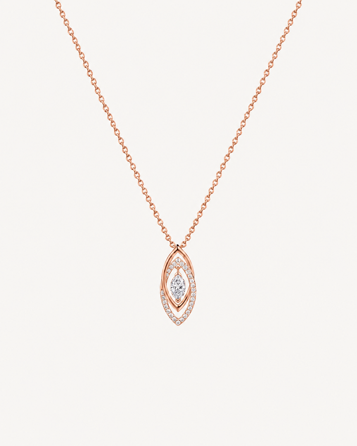 Layered Marquise Necklace - Rose Gold