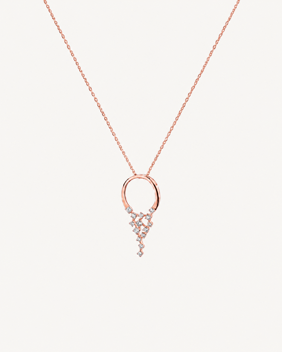 Lattice Drop Necklace - Rose Gold