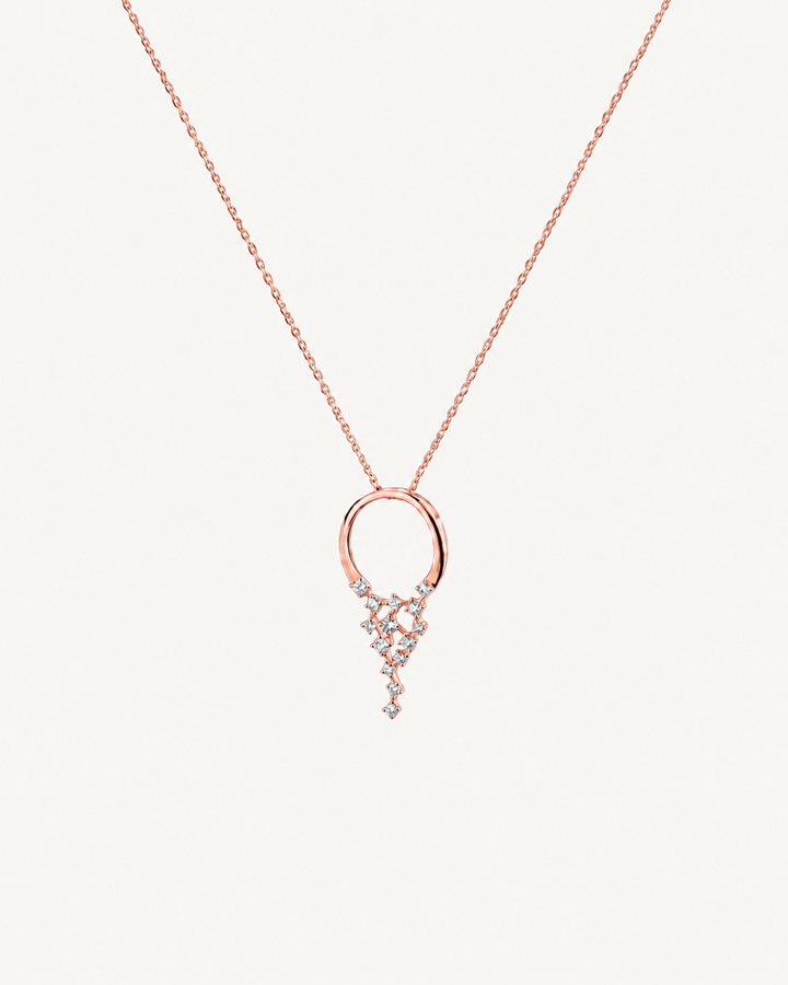 Lattice Drop Necklace - Rose Gold