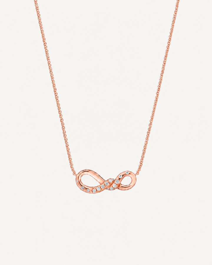 Infinity Station Necklace - Rose Gold