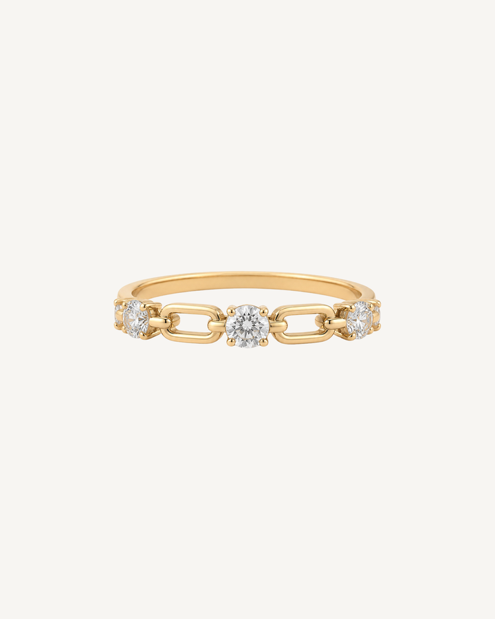 Round Link Ring product image on Oyster Silk background