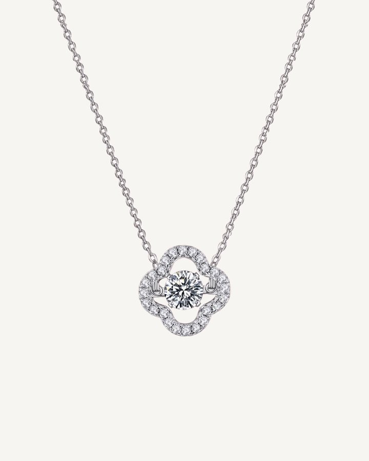 Rounded Clover Necklace product image on Oyster Silk background