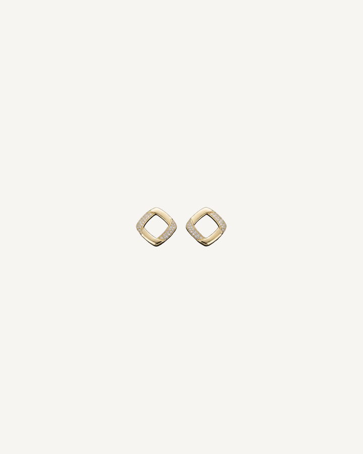 Sculpted Square Studs product image on Oyster Silk background