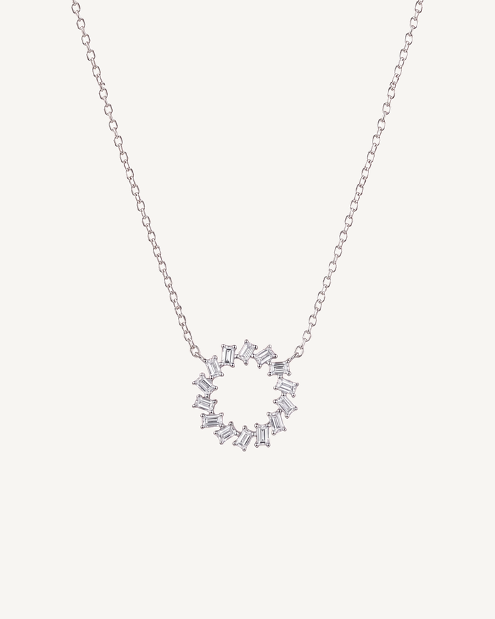 Spaced Baguette Necklace product image on Oyster Silk background