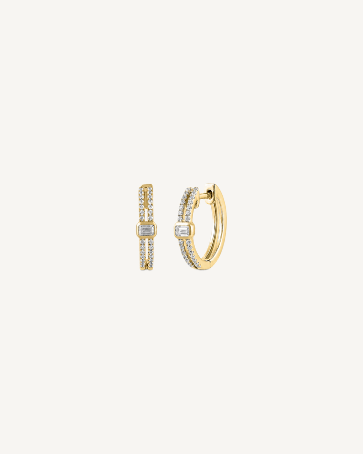Split Baguette Hoops product image on Oyster Silk background