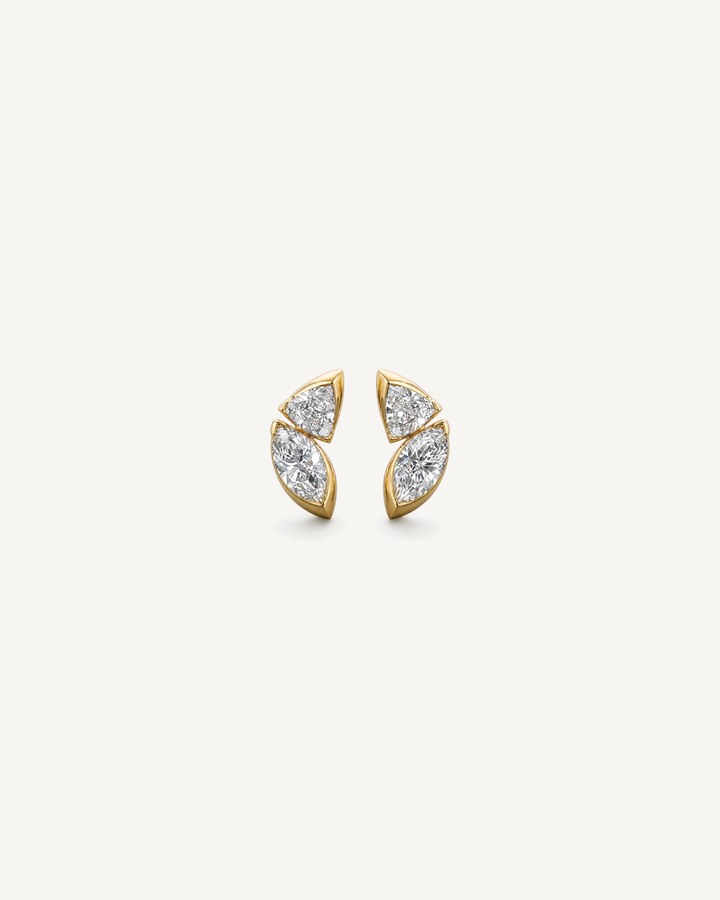 Split Leaf Studs product image on Oyster Silk background