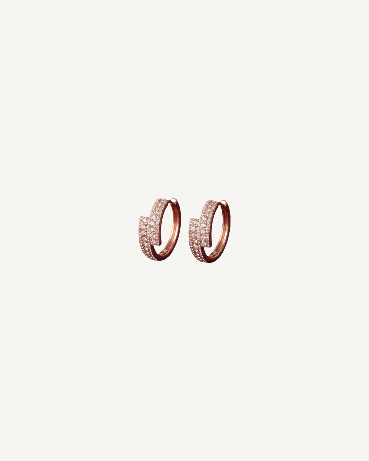 Stepped Pavé Hoops product image on Oyster Silk background