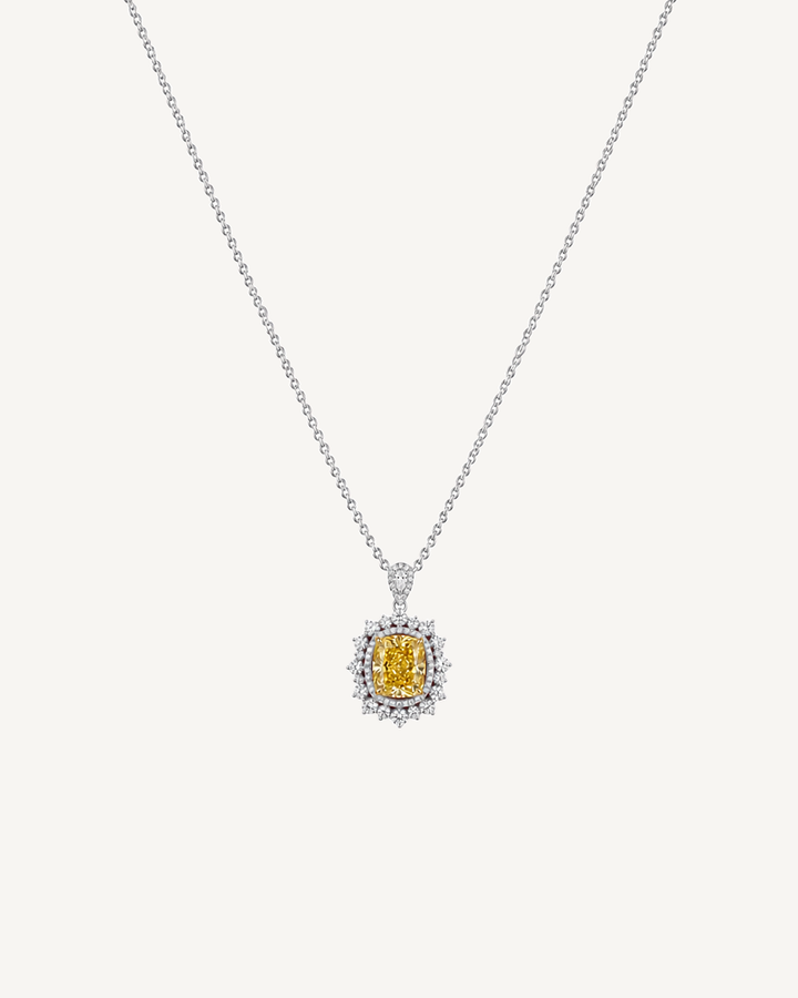 Sunburst Cushion Necklace product image on Oyster Silk background