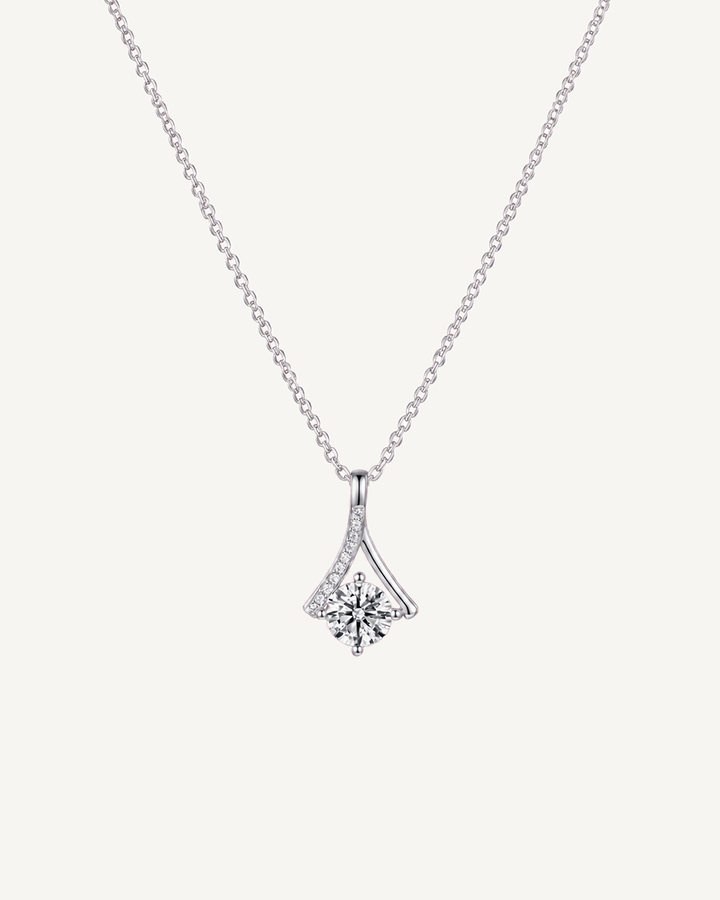 Swept Solitaire Necklace product image on Oyster Silk background