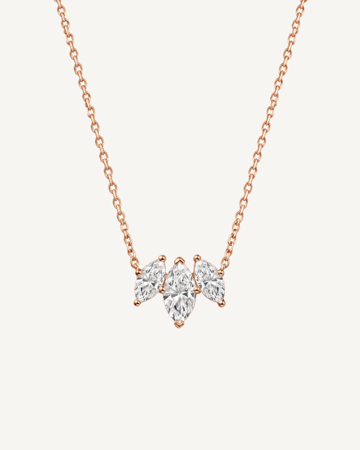 Three-Petal Necklace product image on Oyster Silk background