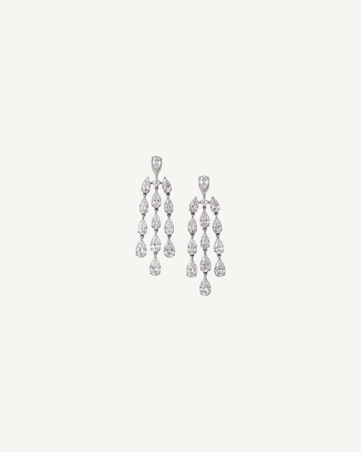 Three-Strand Drop Earrings product image on Oyster Silk background