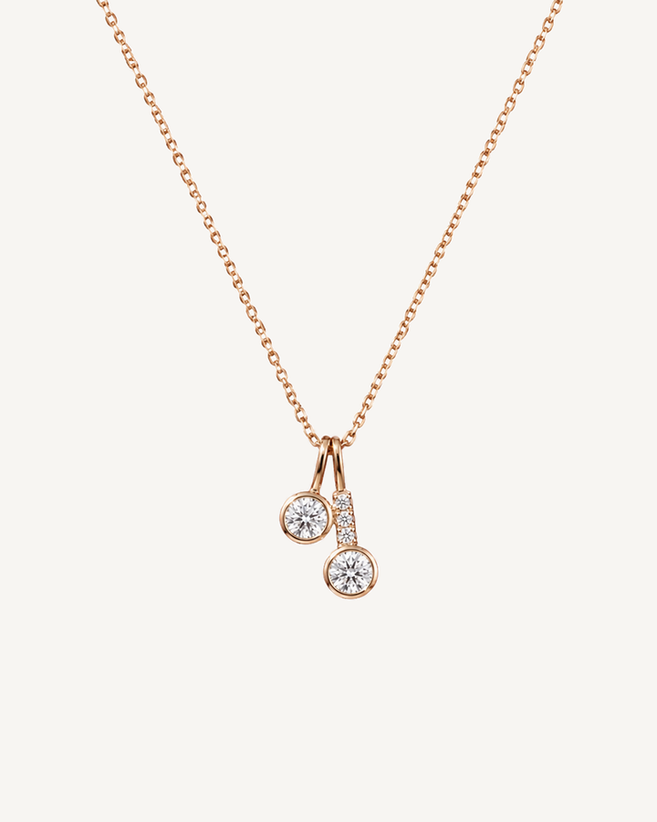 Twin Bezel Necklace product image on Oyster Silk background