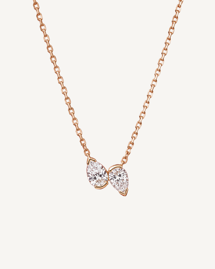 Twin Pear Necklace product image on Oyster Silk background
